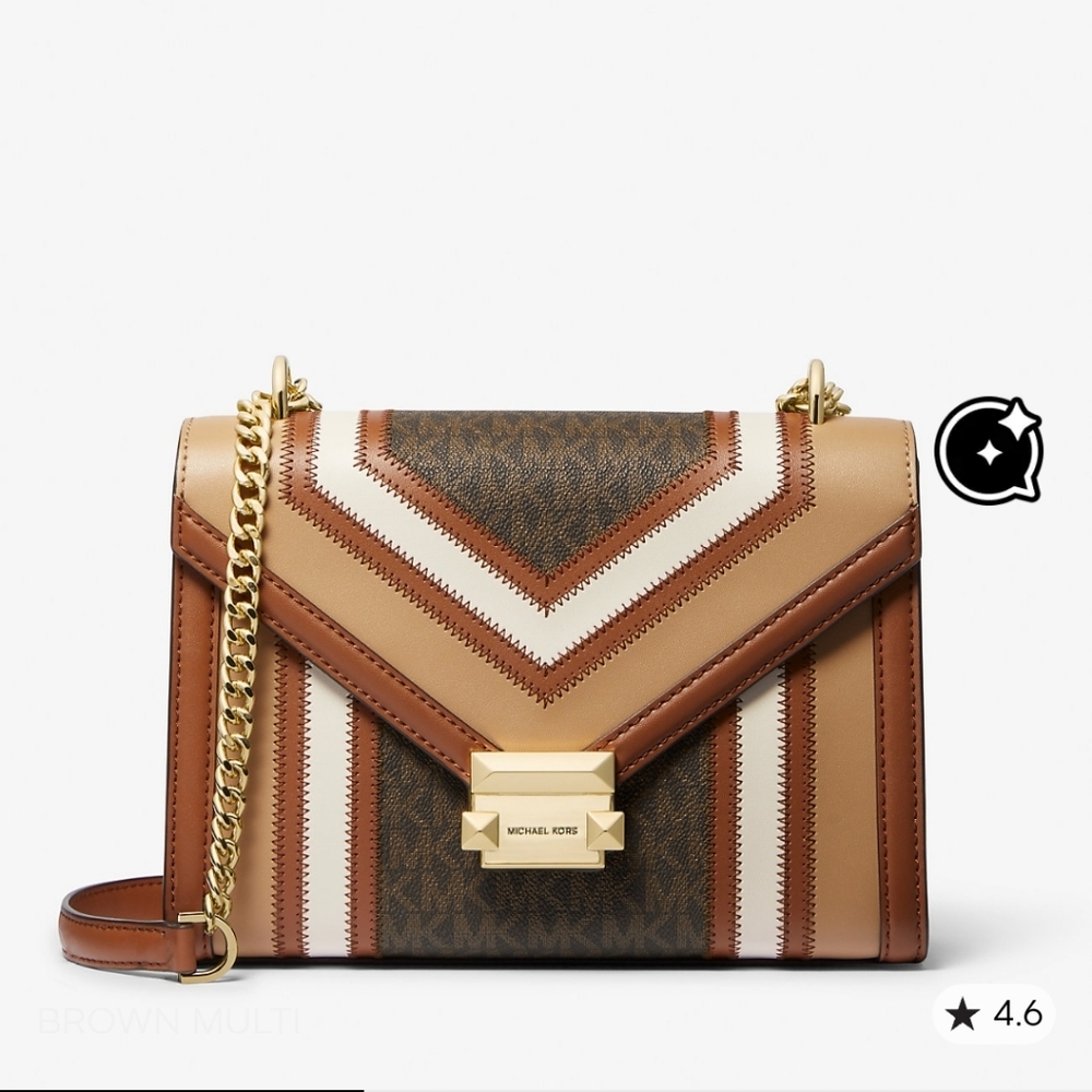 Michael Kors Whitney Medium Color-Block & Signature Logo Shoulder Bag